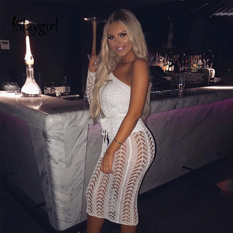 Женское вечернее платье в стиле знаменитостей Slaygirl Клубное трикотажное