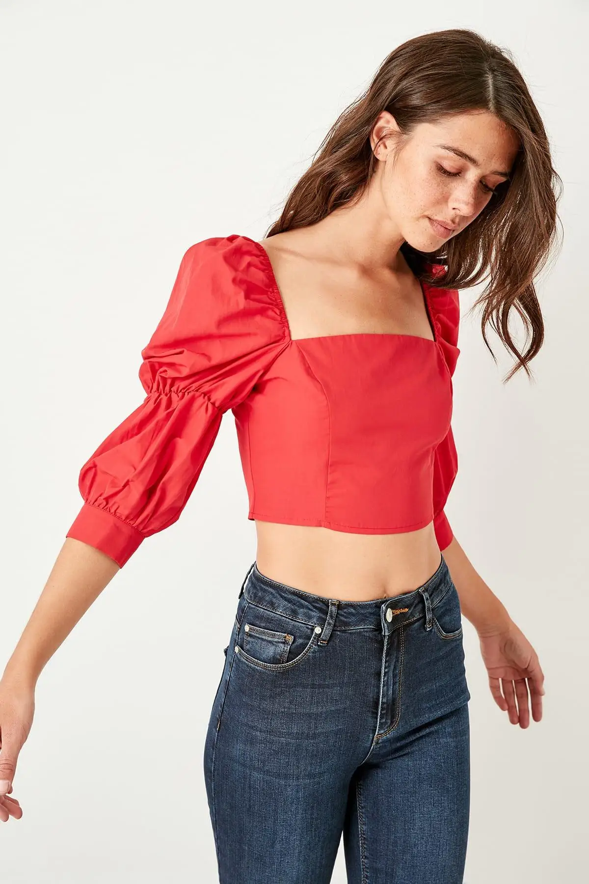 Trendyol Red bhuzgülju Bluz TWOSS19XB0036 |