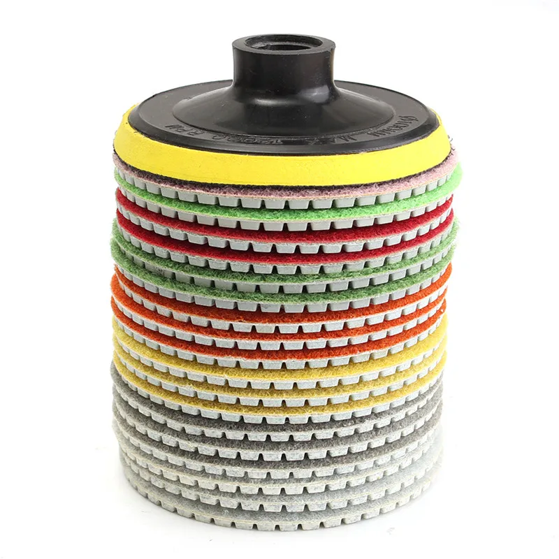 Алмазная полировальная прокладка 19 шт. диски 4 дюймовая подложка 30 3000 зерен для