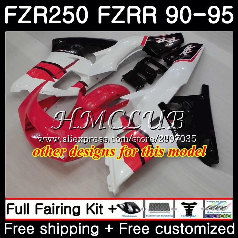 FZR250R для YAMAHA FZR 250 1990 1991 1992 1993 1994 1995 2HC.6 FZRR 250R R FZR250 90 91 92 93 94 95 белые красные