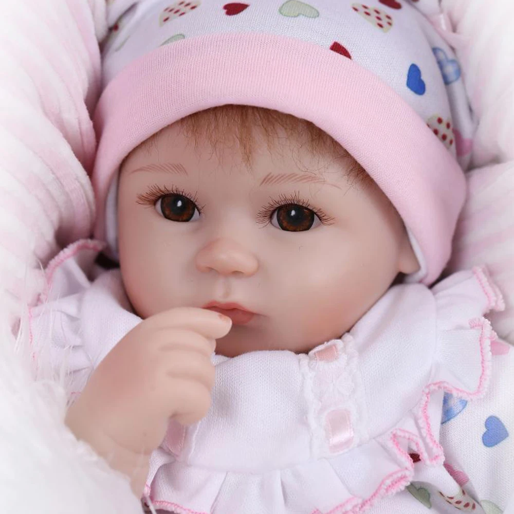 40 см Reborn Baby Doll ручной работы для маленьких девочек Мягкая Силиконовая пустышка