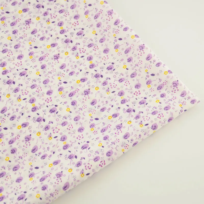 100% Cotton Fabric Little Purple Flower Design Cloth Home Textile Tela Plain Patchwork Scrapbooking Dolls Art Work Crafts Tecido|dolls for little