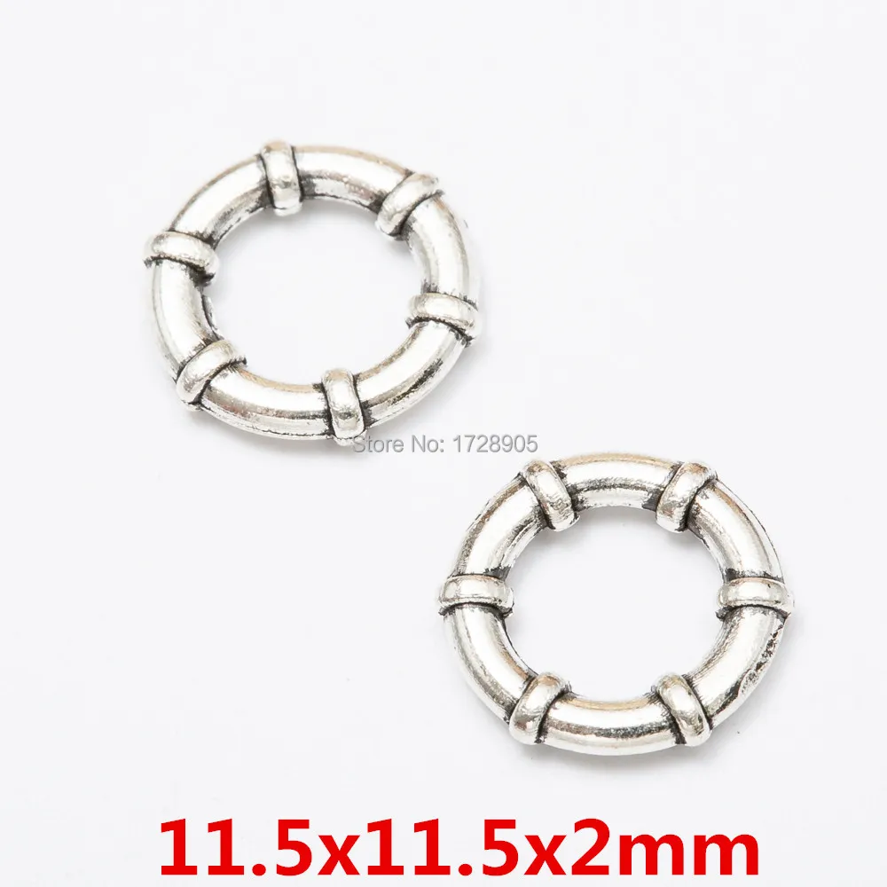 Zinc Alloy Round Circle Charms Antique Silver Pendants Jewelry Findings Fit Handmade Making Crafts Oval Ring 10pcs | Украшения и