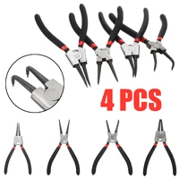 4pcsset 7 inch internal external curved straight pliers retaining clips snap ring tip circlip pliers for useful hand tool