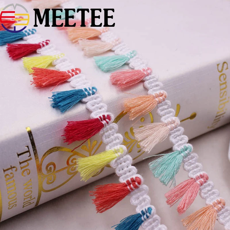 45Yards 2.5cm Colored Tassel Fringe Lace Trims Ethnic Ribbon Hat Bag Scarf Webbing DIY Sewing Craft | Дом и сад
