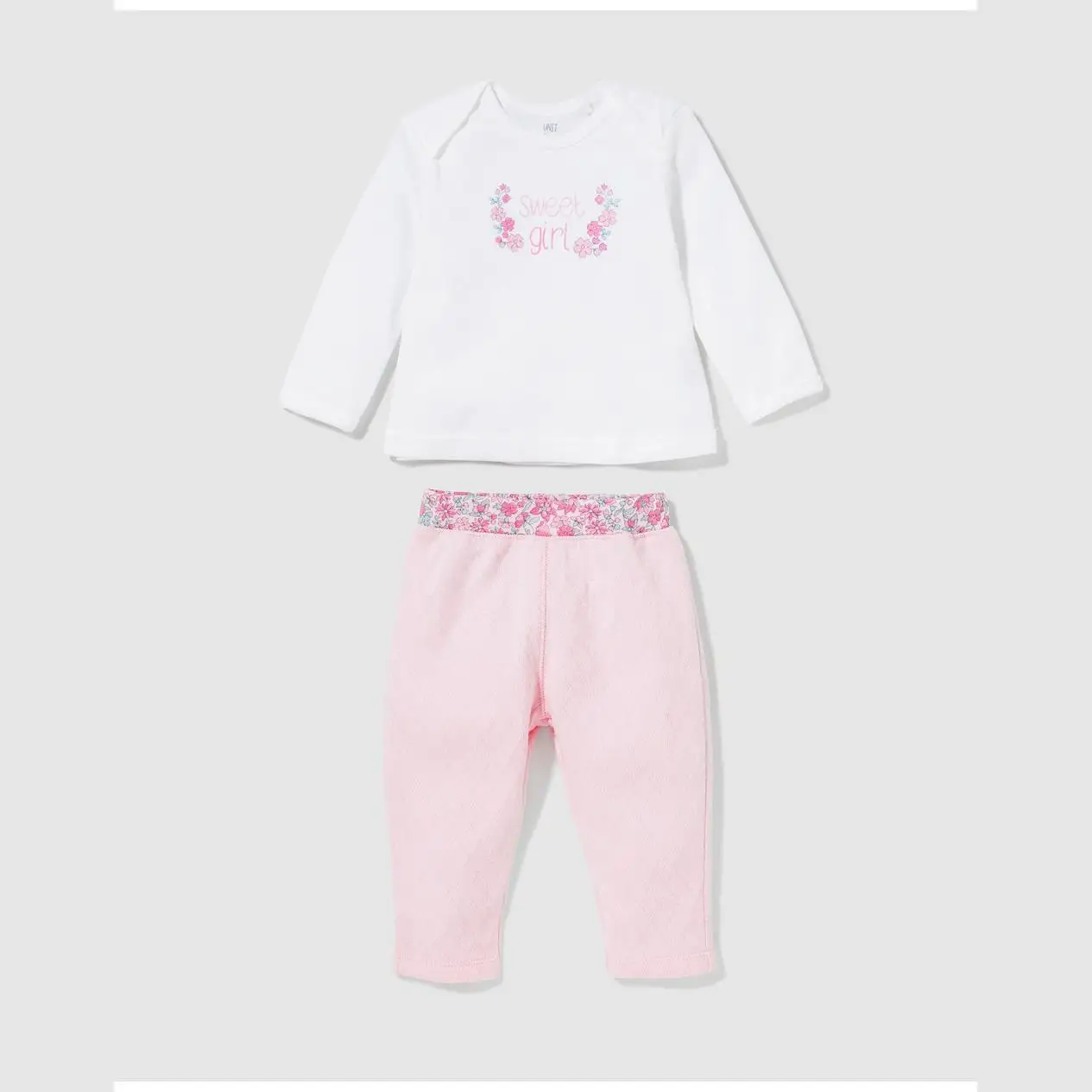 Единица-унисекс-хлопок-пижамы BEBE-SET BEBE блок розовый |