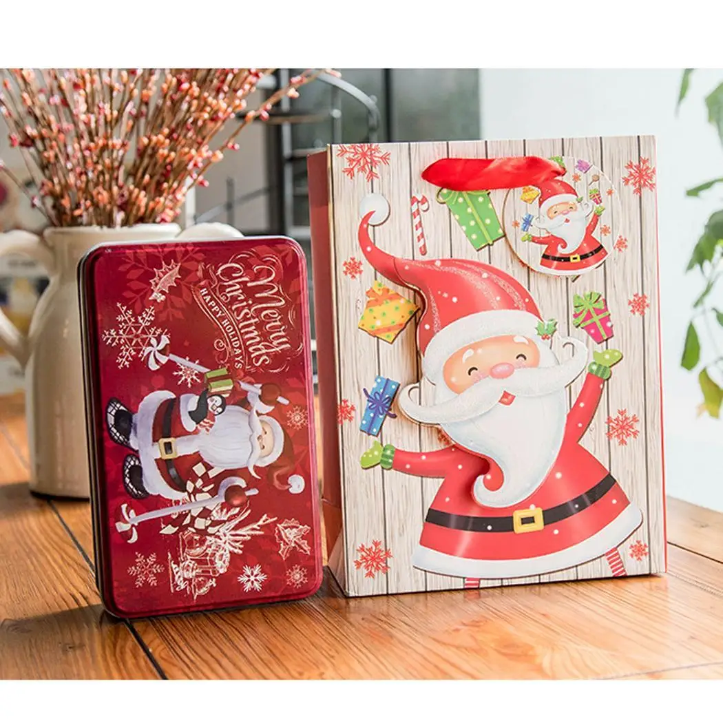 Gift Cartoon Portable Bag Fashion Random Rectangle Paper Tote Christmas | Дом и сад