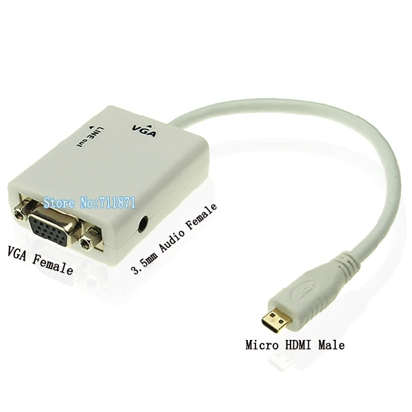 Micro HDMI к VGA Кабель HDMI D Male to 15 P D-Sub линия цифровая камера планшет мобильный телефон подключение VGA ТВ Проектор Монитор