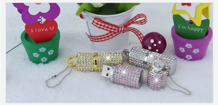 JASTER Кристальный цилиндрический USB флеш-накопитель модная металлическая Алмазная ручка driveu диск Флешка 4 ГБ 8 ГБ 16 ГБ 32 ГБ 64 Гб карта памяти