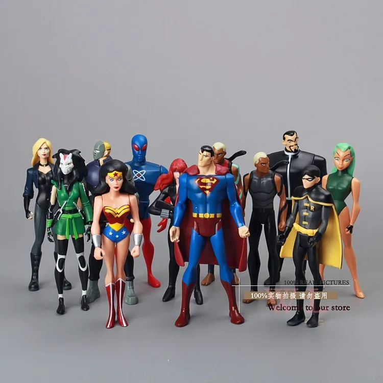 DC Comics Super Heroes Супермен Робин Wonder Woman ПВХ Фигурки Коллекционная модель игрушки 12 шт./компл