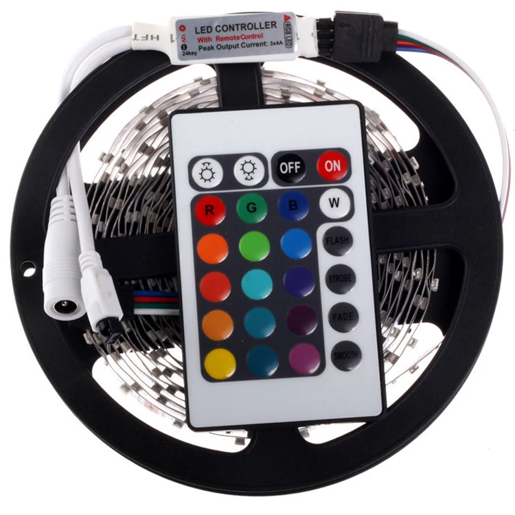 RGB Светодиодная лента 5 м 300 светодиодный 3528 SMD+ 24Key ИК пульт дистанционного управления гибкий светильник светодиодный ленточный DC 12 В лампы для украшения дома