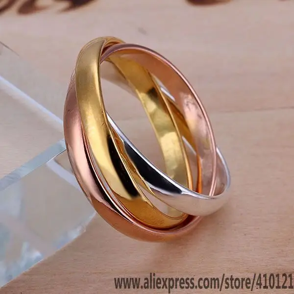 R058 горячая распродажа Серебряный fine jewelry, ювелирных изделий из серебра 925 очаровательные модные тройное кольцо/dsoamjva enkanera