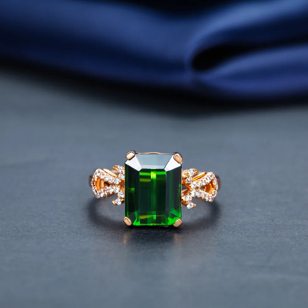 Роскошное и классическое кольцо GVBORI, 18K золото, натуральный изумруд, зеленый драгоценный камень, обручальное кольцо, бриллиантовое кольцо для женщин, хорошее ювелирное изделие на День святого Валентина