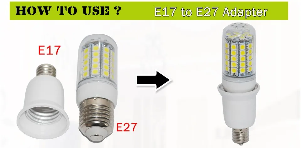 E17 патрон лампы E17 к E27 адаптер конвертер держатель лампы база для Светодиодный светильник лампы светильник ing применение 1 шт./лот