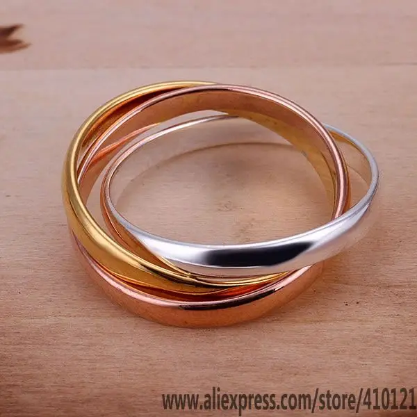 R058 горячая распродажа Серебряный fine jewelry, ювелирных изделий из серебра 925 очаровательные модные тройное кольцо/dsoamjva enkanera