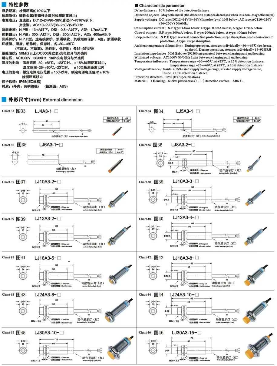 Бесконтактный переключатель LJ30A3-15-J/EDZ 36 V или 380 V AC линия 4 открытый и закрытый 15 мм