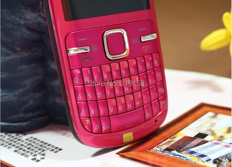 Nokia C3 разблокированный сотовый телефон nokia C3/C3-00 wifi бар 2MP синий золотой розовый цвет symbian версия один год гарантии