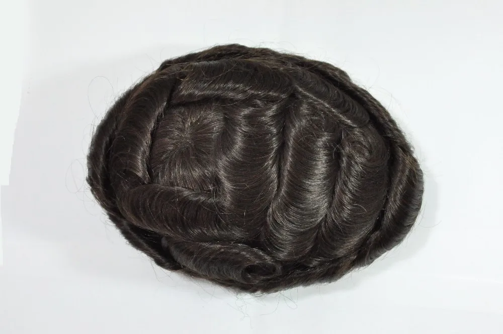 Bella toupee- небольшие волнистые средние Легкие мужские волосы кусок Toupee лучшее качество- можно отрезать вниз для настройки серии