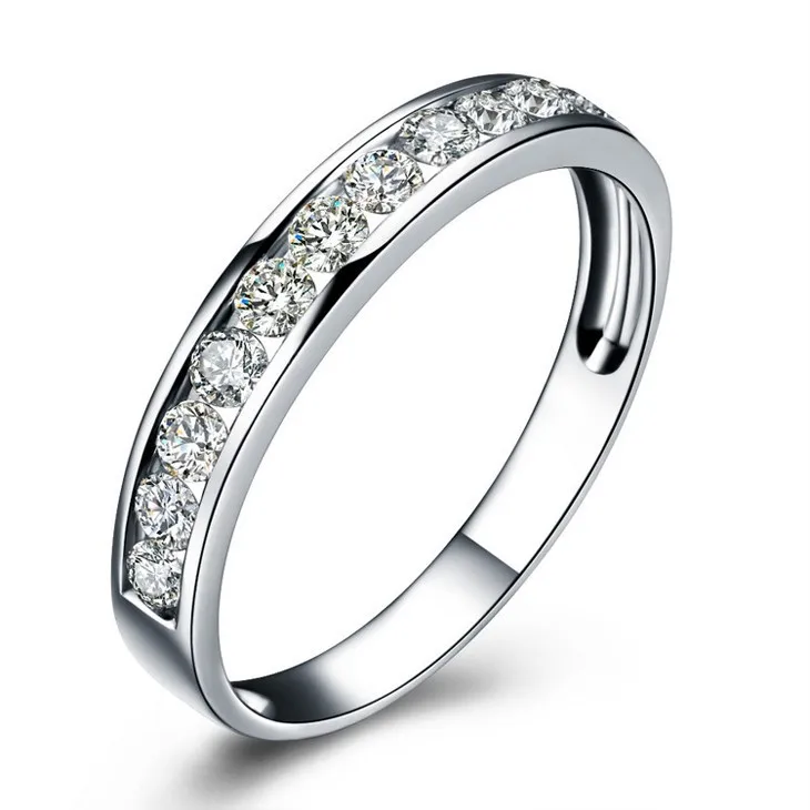 ZOCAI простой классический 0,60 КТ Сертифицированный I-J/SI круглая огранка 18 K из белого золота с бриллиантами обручальные кольца для пар 2 шт W01543 Q00069C