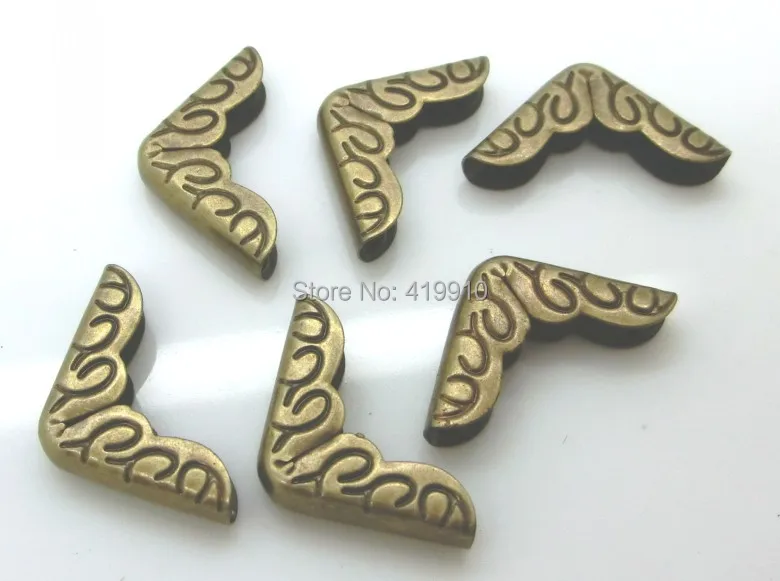 shipping-100pcs античная бронза металл Книга Угловые Альбомы меню папки Защитные уголки 16x16x4 мм J1693