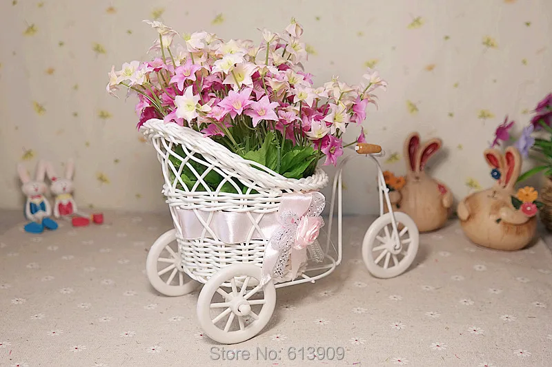 Floace ротанга трицикл искусственный цветок Шелковый цветок набор домашний декор стол для столовой комнаты подарок свадебное украшение- FL140079