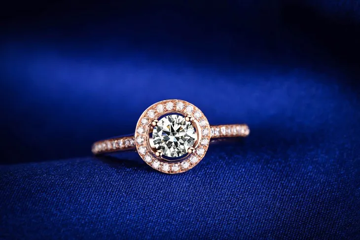ZOCAI натуральный бриллиант 0,5 CT в общей F-G/SI 18 K розовое золото алмаз обручальное женское кольцо ювелирные украшения W02779