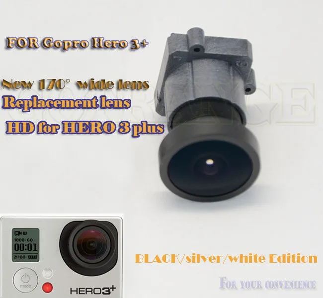 170 градусов 1600 пикселей Супер широкоугольный HD объектив Замена для GoPro HERO 4 HERO 3+ 3 xiaomi yi аксессуары для экшн-камеры