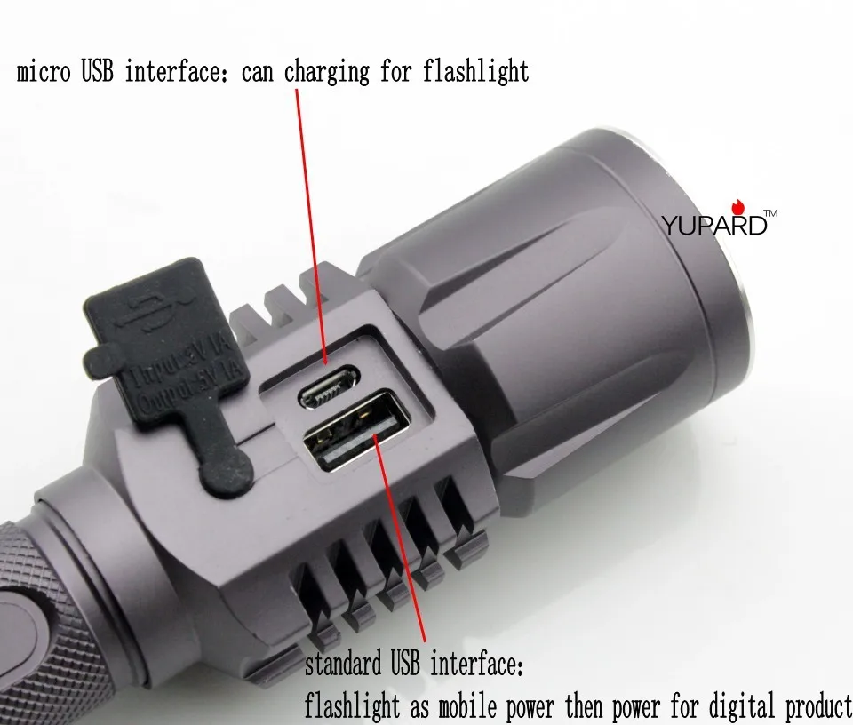 YUPARD XM-L2 T6 светодиодный фонарь, яркость, светодиодный, зарядка через USB, 5 режимов, мобильный внешний аккумулятор, батарея 18650, умный фонарик