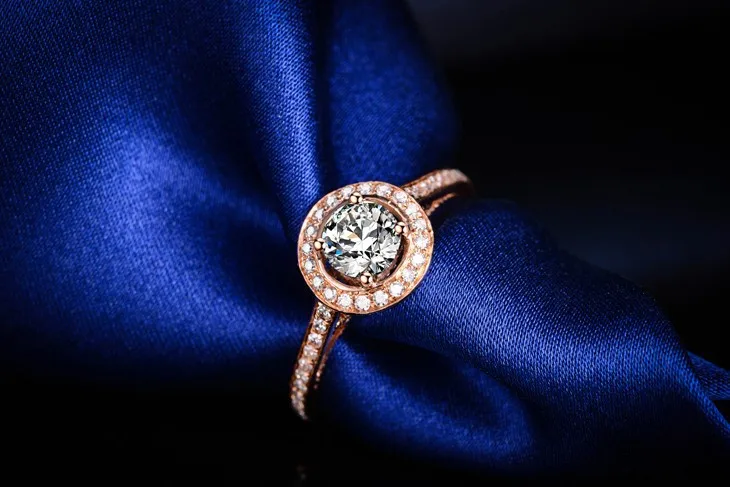 ZOCAI натуральный бриллиант 0,5 CT в общей F-G/SI 18 K розовое золото алмаз обручальное женское кольцо ювелирные украшения W02779
