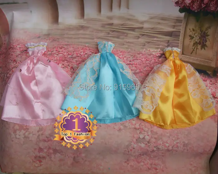 100 шт./лот BJD 1/6 принцессы Кукольное платье для куклы Барби