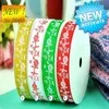 [IuBuFiGo] 3/"(9 мм) Рождественская лента X'mas лента grpsgrain 100 ярдов/лот