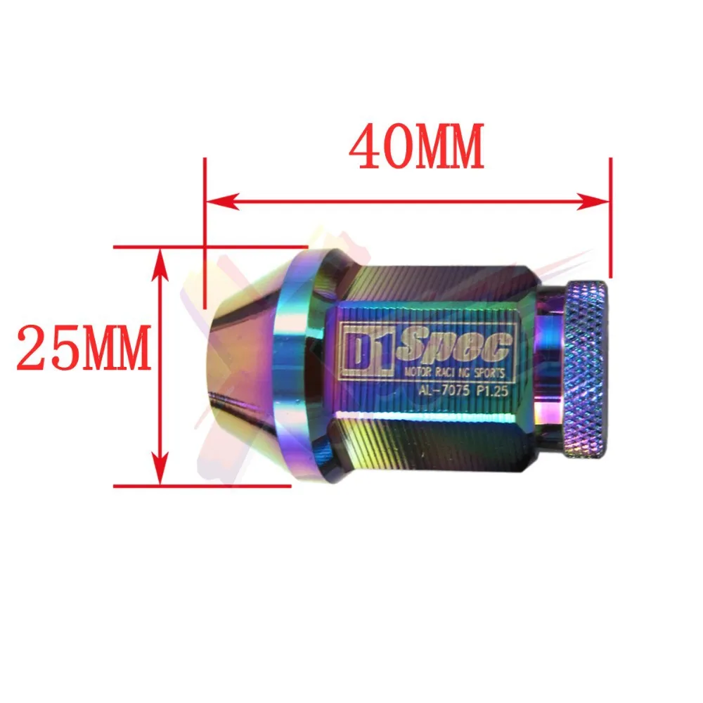 Xpower-20 шт./набор D1 SPEC JDM RACING 40 мм Колесные гайки M12X1.25 для Nissan Subaru infiniti NEO хром(P: 1,25 L: 40 мм