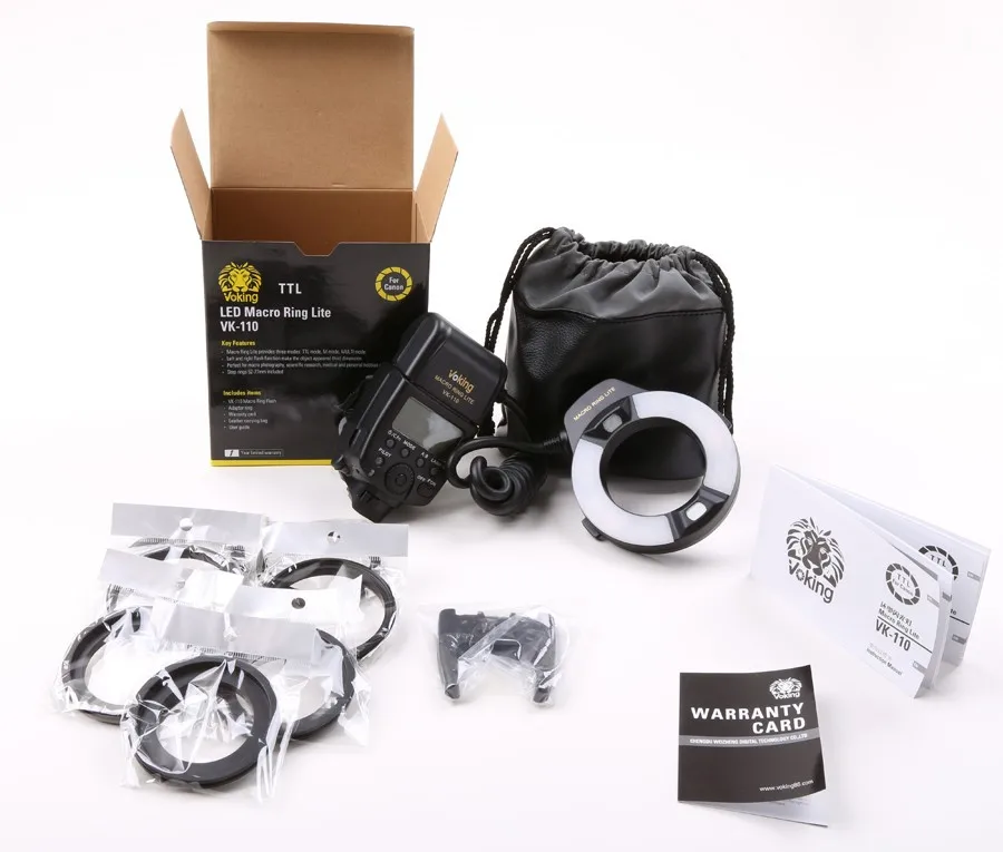 Voking ttl Кольцевая вспышка для макросъемки для VK-110C для Canon 1100D 700D 650D 600D 550D 500D 450D 7D 6D 5D Mark ii iii T5i T4i T3i цифровых зеркальных камер