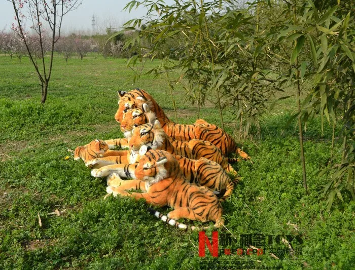 Моделирование животных чучело тигра большой 31 дюймов лежа тигр плюшевые игрушки куклы,, подарок на день рождения w8733