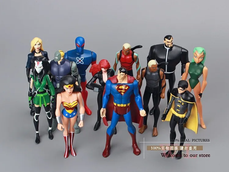 DC Comics Super Heroes Супермен Робин Wonder Woman ПВХ Фигурки Коллекционная модель игрушки 12 шт./компл