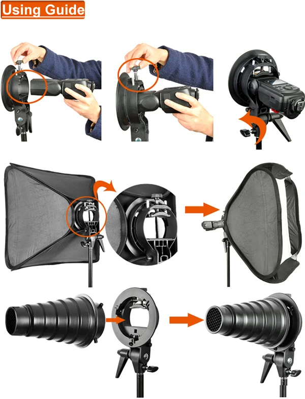 S-образный кронштейн Bowens S Mount Holder Fit T+ L speed кольцевой софтбокс speed lite