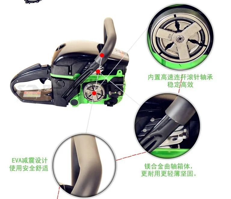 Срочная Акция Полупрофессиональная с использованием 50cc 2.2kw с 2" направляющей GS5000 Бензопила Цепная пила для дерева/щетка/садовая резка
