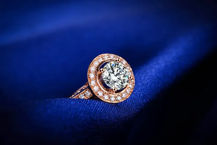 ZOCAI натуральный бриллиант 0,5 CT в общей F-G/SI 18 K розовое золото алмаз обручальное женское кольцо ювелирные украшения W02779