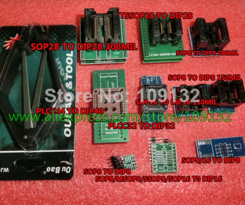 TL866II плюс USB программист флэш-память EEPROM AVR MCU PIC ICSP SPI в цепи программирования+ 20 адаптер+ sop8 зажим испытания