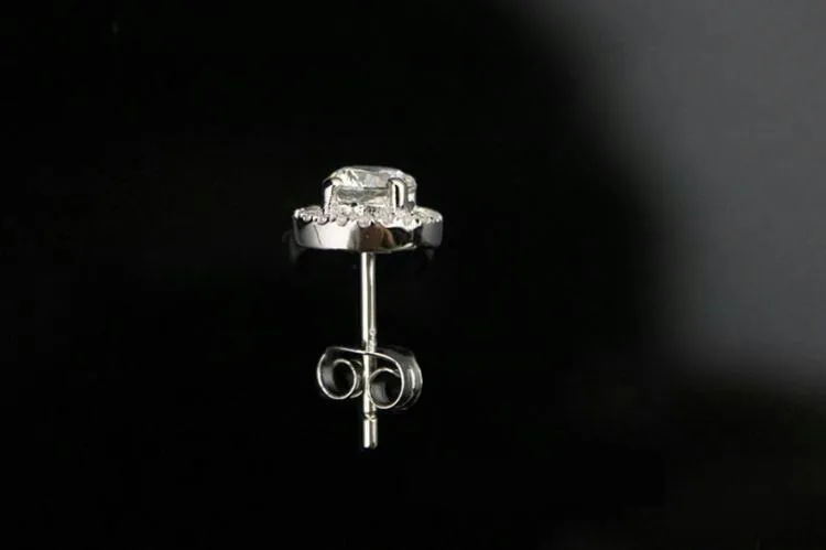 Великолепные 0.5Ct/шт прекрасные Алмазные Твердые 14 K серьги из белого золота шпильки для женщин 14 K золото нити серьги для леди