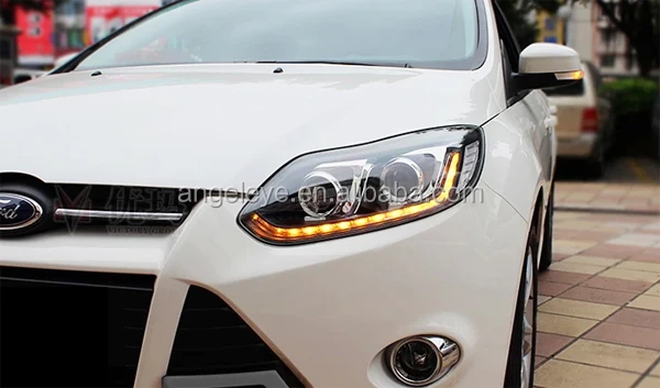 2012- лет для FORD Focus 3 Двухцветная светодиодная лента головной светильник s головной светильник передний светильник с линзой проектора LD V3
