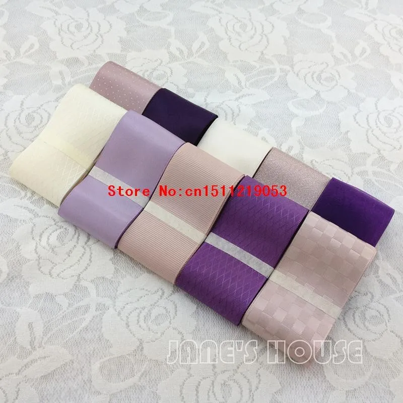 28 ярдов 28 разные стили Фиолетовый DIY шпилька для волос аксессуары сатин/grosgrain/хлопок кружева печатных наборы лент