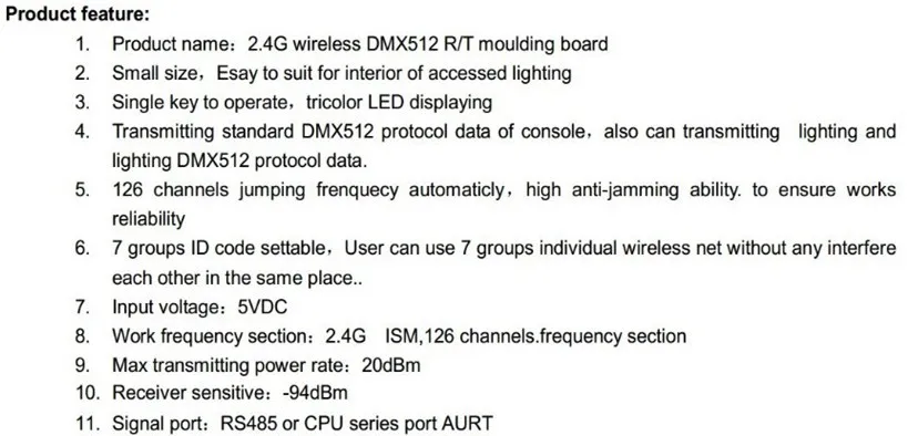 2,4 ГГц DMX512 Беспроводной приемник модуль печатной платы доска с антенной светодиодный контроллер для сценический световой эффект