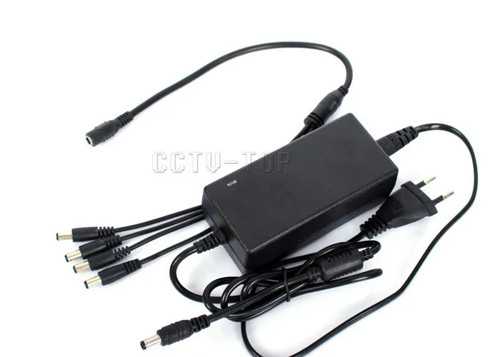 Штепсельная вилка стандартов ЕС и США шнур CCTV Питание кабель& CCTV Камера 12V 5A 1 Разделение 4 Мощность адаптер для безопасности Системы