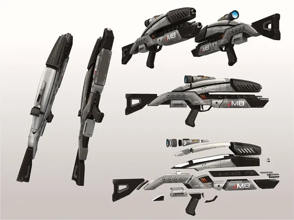Mass Effect 2 M8 Мститель винтовка 1:1 масштаб 3D бумажная модель косплей наборы, дети взрослые оружие Бумажные модели игрушки ручной работы