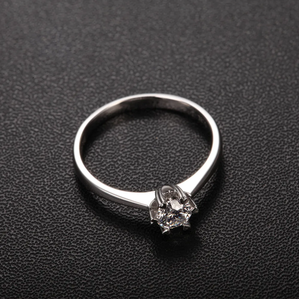 0.3CT Platinum PT950 Promise кольцо прекрасное ювелирное дело круглые SI/I-J Помолвочные кольца с бриллиантом белый снег алмаз кольцо