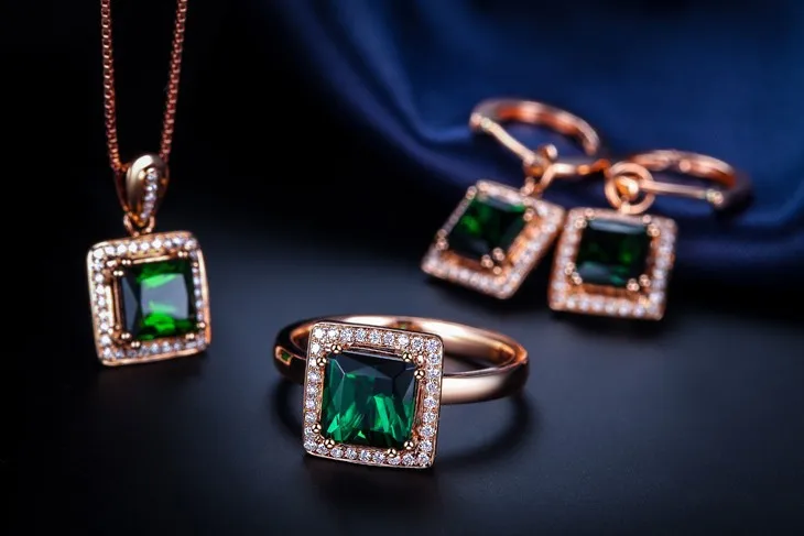 ZOCAI Новое поступление CHANSON серии 2,0 CT настоящий зеленый турмалин чистый 18 K розовое золото кольцо с 0,12 CT натуральный бриллиант