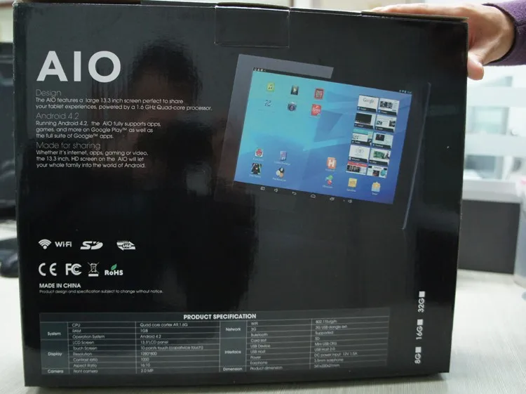 1" Android цифровой дисплей(не прикасаться, Quad core, 1,8 ГГц, 2 Гб DDR3, 16 GB nand, IPS1920* 1080, Bluetooth, 100*100 мм VESA