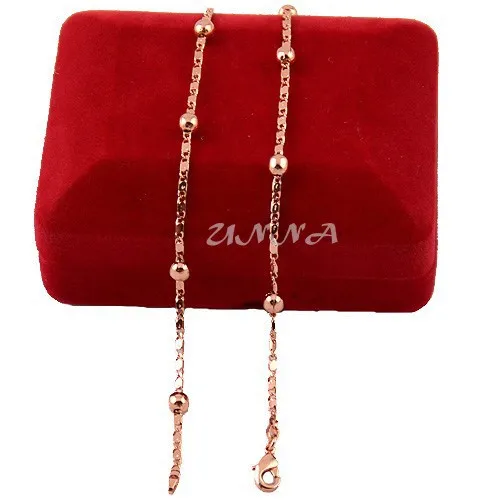 Мужские женские ожерелья с цепочкой цвета розового золота 1 мм 2 мм 45 см