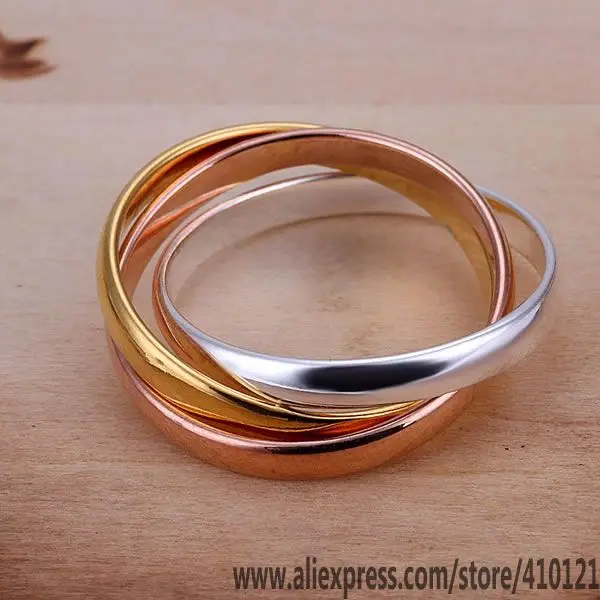 R058 горячая распродажа Серебряный fine jewelry, ювелирных изделий из серебра 925 очаровательные модные тройное кольцо/dsoamjva enkanera